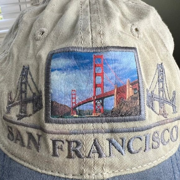 Rare Vintage San Francisco Strapback After The Quake Golden Gate Bridge Dad Hat - Picture 5 of 12